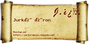 Jurkó Áron névjegykártya