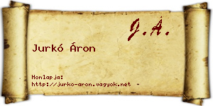 Jurkó Áron névjegykártya